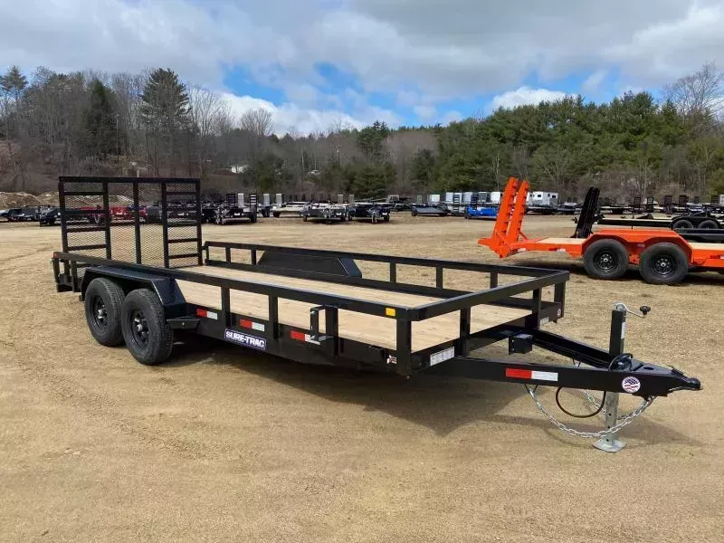 2026 Sure-Trac 7x18 Powder Coated 10K Tube Top Landscape Trailer w/Fold Flat Ramp Gate