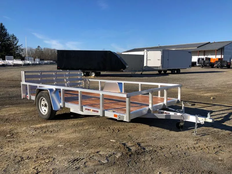 2025 Sport Haven 7x12 Aluminum Utility Trailer w/Bi-Fold Rear Ramp