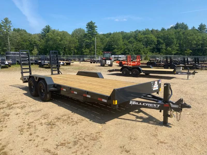 2026 Hillcrest Trailers 7x18+2 Powder Coated 14K Equipment Trailer w/Stand-Up Ramps