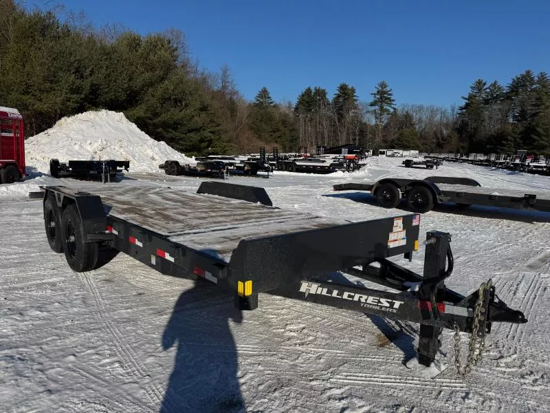 2026 Hillcrest Trailers 7x16+4 Powder Coated 14K Partial Tilt Equipment Trailer w/D-Rings