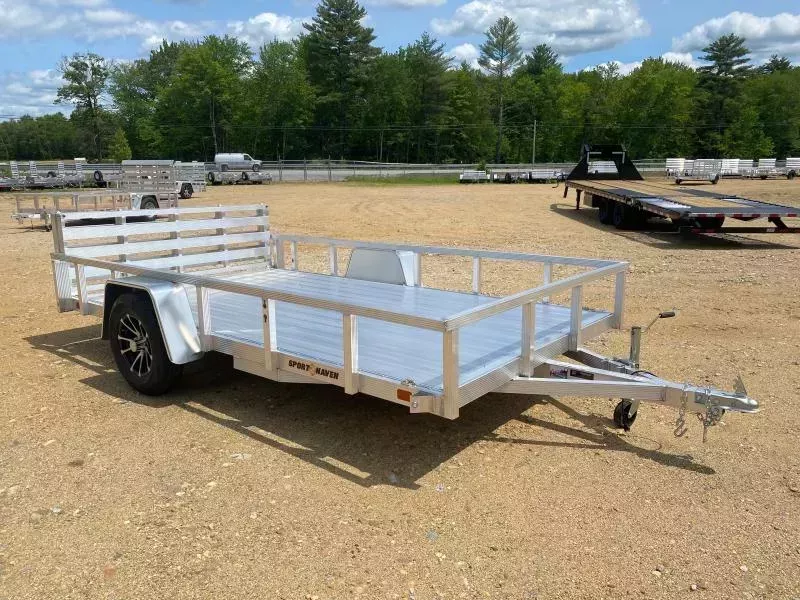 2026 Sport Haven 7x12 Deluxe 3K Aluminum Utility w/Bi-Fold Rear Ramp