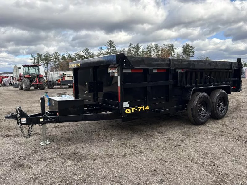 2024 Griffin Trailers 7x14 14K Powder Coated Dump Trailer w/Ramps 