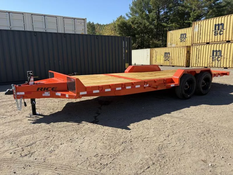 2025 Rice Trailers 7x22 16K Partial Tilt Deck Powder Coat Equipment w/Spare Mount & Storage Box