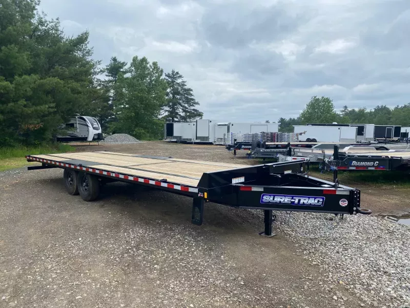 2026 Sure-Trac 8.5x26 Powder Coated 15K Deckover Equipment Trailer w/Slide-In Ramps