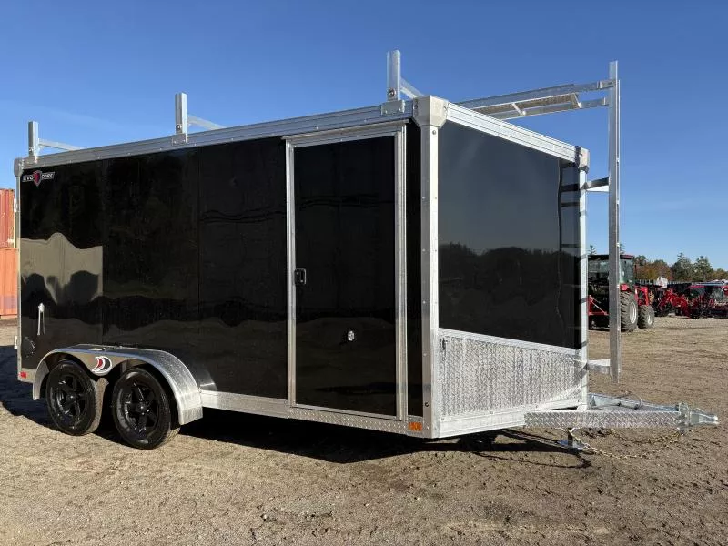 2026 Ideal Cargo 7x14 Galvanized Enclosed Cargo Trailer w/Extra Height, Ladder Racks, Spare Tire, Interior Spare Tire Mount & E-Track System 