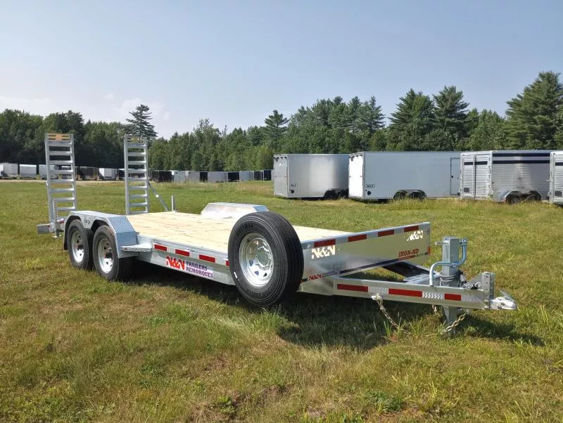 2025 N&N Trailers 7x20 15K Galvanized Equipment Trailer w/Stand-Up Ramps, Spare Tire & Mount