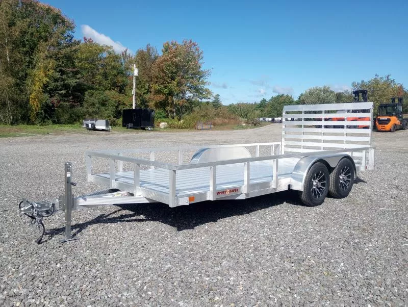 2025 Sport Haven  7x16 7K Aluminum Open Utility w/Extruded Aluminum Decking, Rear Ramp Gate