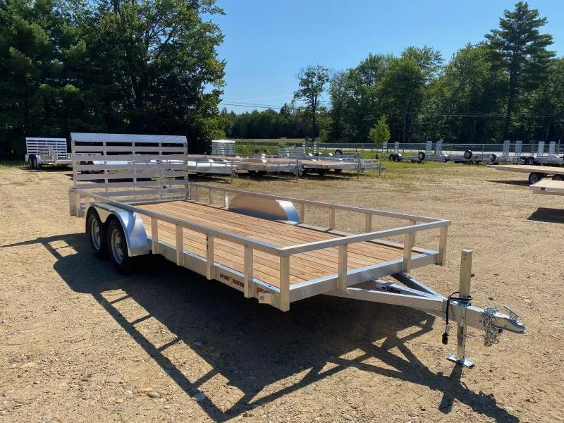 2026 Sport Haven 7x18 Aluminum 7K Utility Trailer w/Fold Flat Rear Ramp