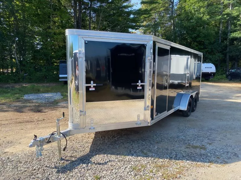 2026 Stealth Trailers 7x18+4.5 Aluminum 3-Place Drive In/Out Enclosed Snowmobile Trailer w/Tapered Ramps & Fuel Door