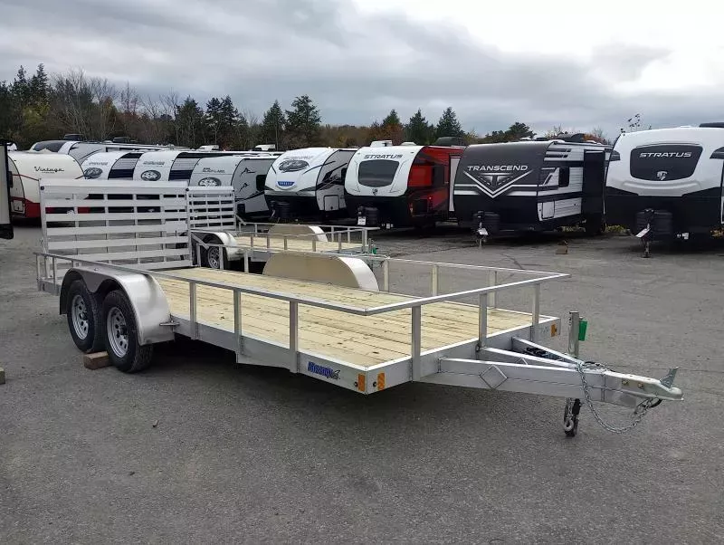 2026 Mission Trailers 6.5x18 Aluminum Open Landscape/Utility w/Fold Down Ramp.