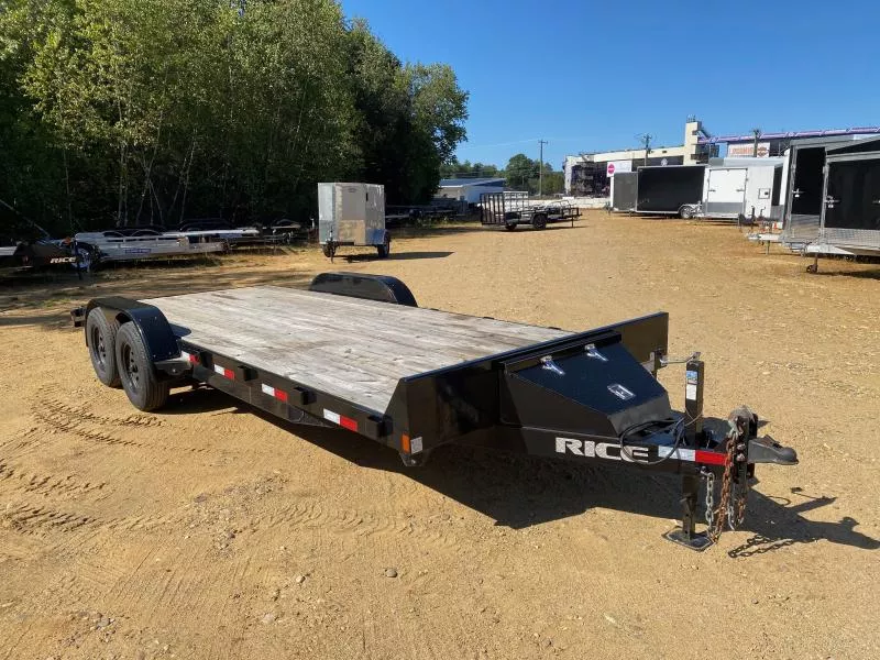 2023 Rice Trailers 7x20 Powder Coated 10k Car Hauler w/Slide-In Ramps