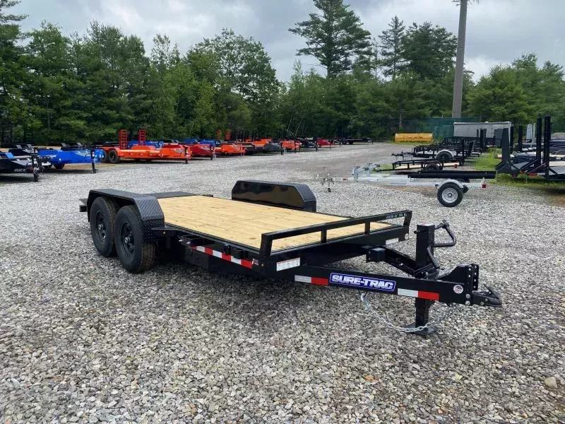 2025 Sure-Trac 7x16 Powder Coated 14K LowPro Full Tilt Equipment Trailer