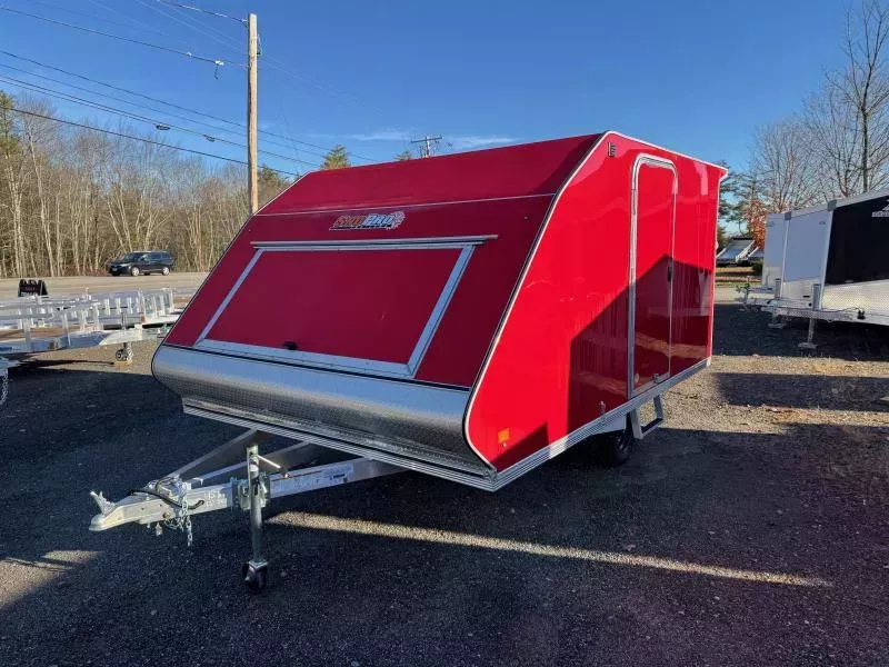 2026 SnoPro Trailers 101x12 Aluminum 2-Place Enclosed Snowmobile Trailer w/Mats & Guides