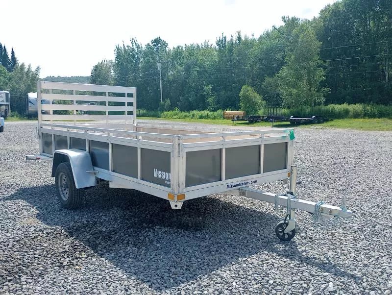 2026 Mission 6x12 Aluminum Open Utility Trailer w/Solid Sides, Integrated Rear Ramp Gate, HD D-Rings