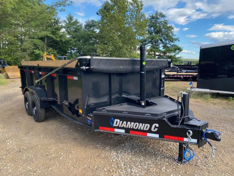 2025 Diamond C Trailers 7x16 Powder Coated 23K Tele Dump Trailer w/Wireless Remote & Hyd Jack