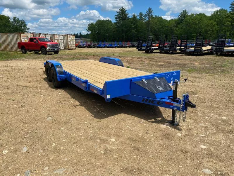 2025 Rice Trailers 7x20 Powder Coated 10k Car Hauler w/Slide-In Ramps