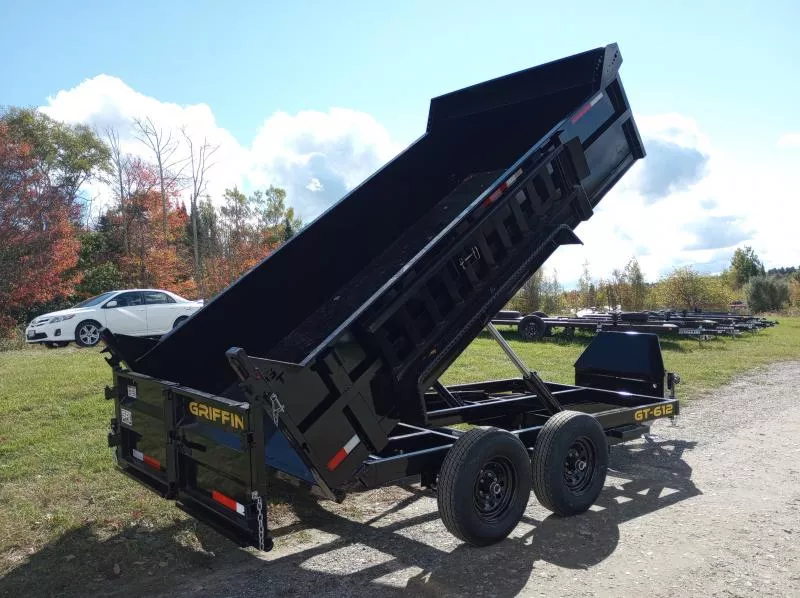 2026 Griffin Trailers 6x12 10K Powder Coated Hydraulic Dump w/Ramps, Spreader Gate
