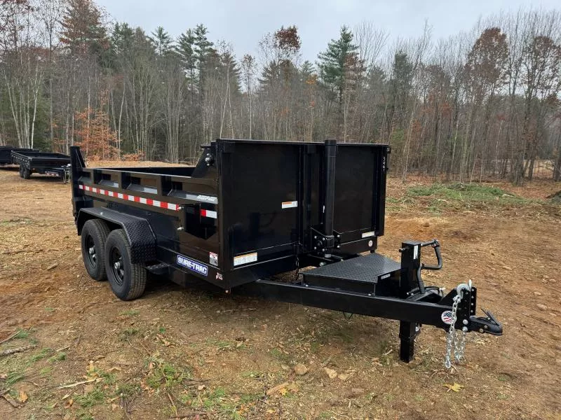 2026 Sure-Trac 7x12 Powder Coated 14K LowPro Telescopic Lift Dump Trailer w/Tarp Kit & Ramps