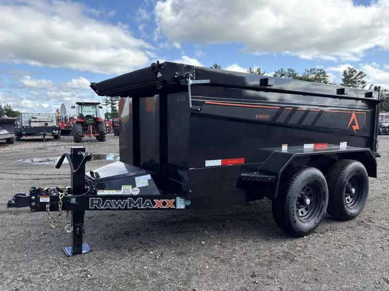 2026 RawMaxx 5X10 10K Powder Coated Dump Trailer w/ Slide-In Ramps & Tarp Kit