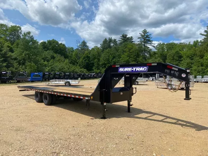 2026 Sure-Trac 8.5x20+10 Powder Coated 25.9K Hydraulic Tail Deckover Gooseneck Equipment Trailer