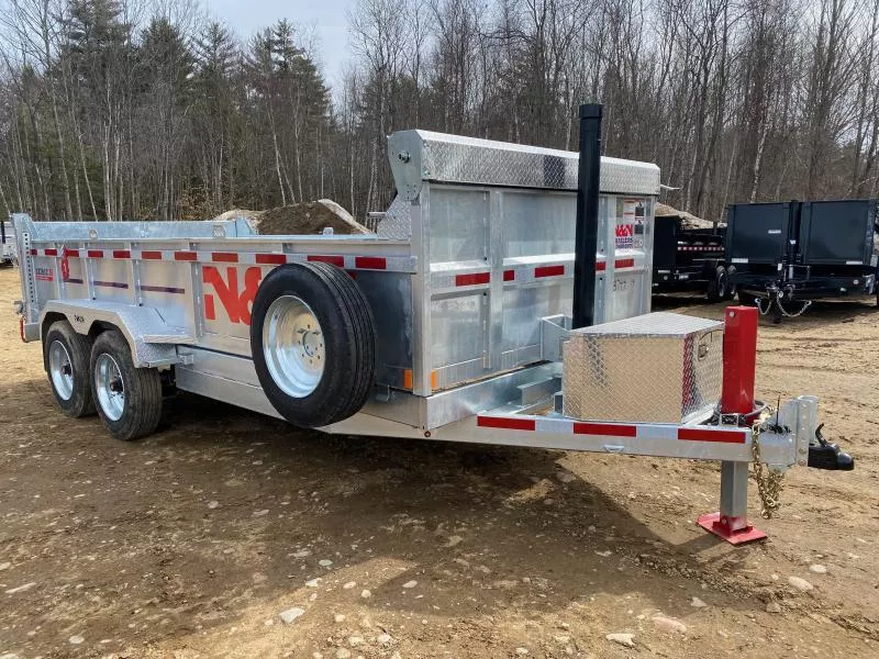 2026 N&N Trailers 7x16 Galvanized 17.6K Dump Trailer w/Hyd. Jack, Tarp Kit & Ramps