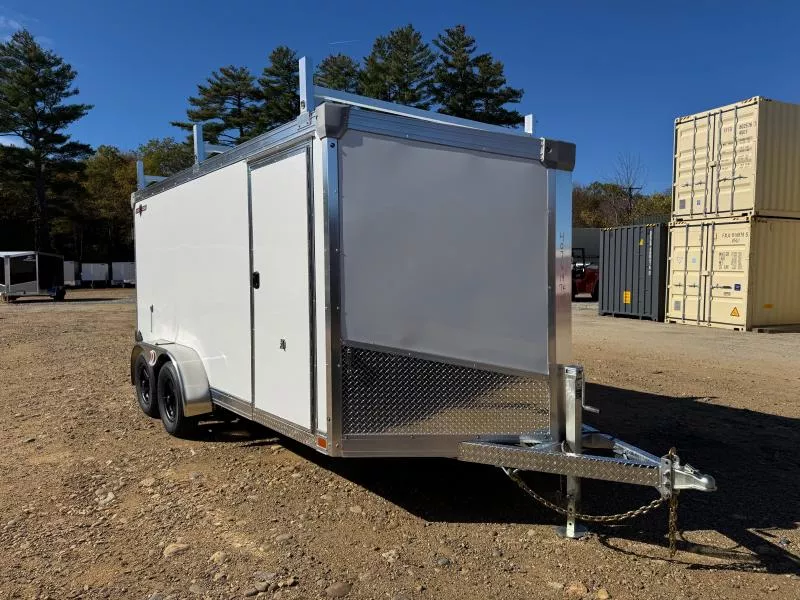 2026 Ideal Cargo 7x14 Galvanized Frame 7K Enclosed Trailer w/Roof Racks & E-Trac