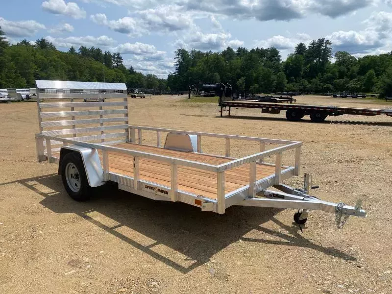 2026 Sport Haven 6x12 Aluminum Utility Trailer w/Fold Flat Rear Ramp