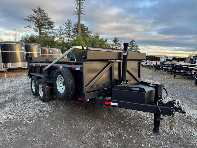 2026 BND 7x14 Powder Coated Galvanized 15K Dump Trailer w/Matching Spare, Tarp Kit, & Ramps
