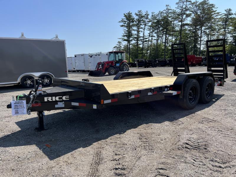 2023 Rice Trailers 7x18 16K Powder Coated Equipment Hauler w/ Ramps & Spare Mount