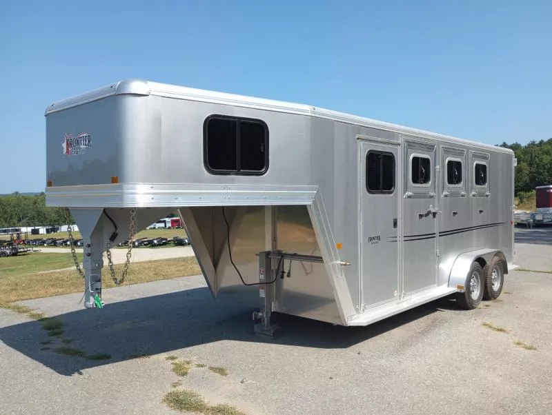 2025 Frontier Trailers Strider Series 10K Aluminum 3-Horse Gooseneck Slant Load w/Front & Rear Tack, Escape Door, Rear Ramp