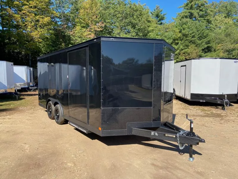 2026 Covered Wagon Trailers 8.5x18 Enclosed 7K Cargo Trailer w/Barn Doors & Blackout Package