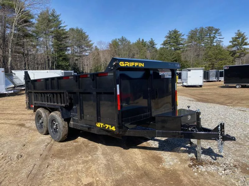 2026 Griffin Trailers 7x14 Powder Coated 14K High Side Dump Trailer w/Tarp Kit & Ramps