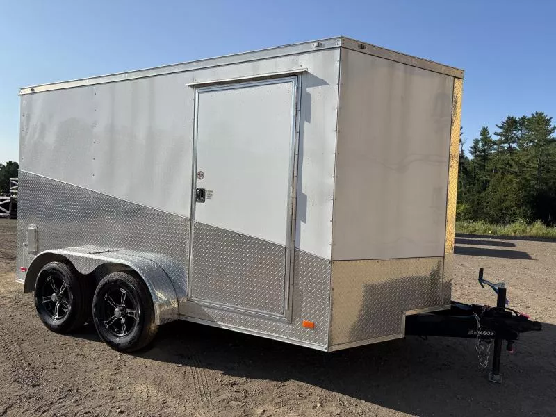 2022 Covered Wagon Trailers 7x12 Enclosed Cargo Trailer w/Two-Tone Package, Aluminum Wheels & Rear Stabilizer Jacks 