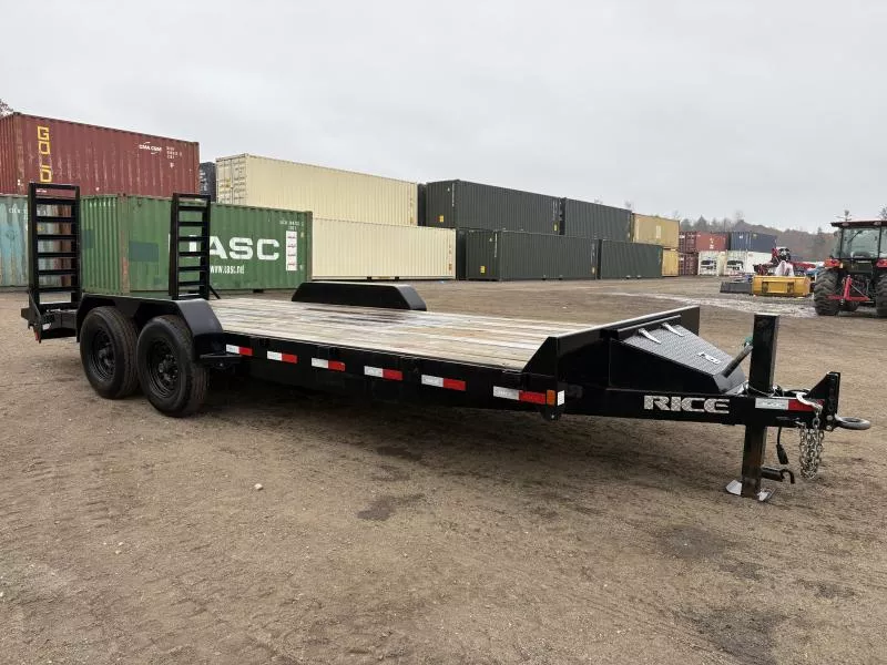 2021 Rice Trailers 7x20 14K Powder Coated Equipment Trailer w/Ramps & Toolbox 