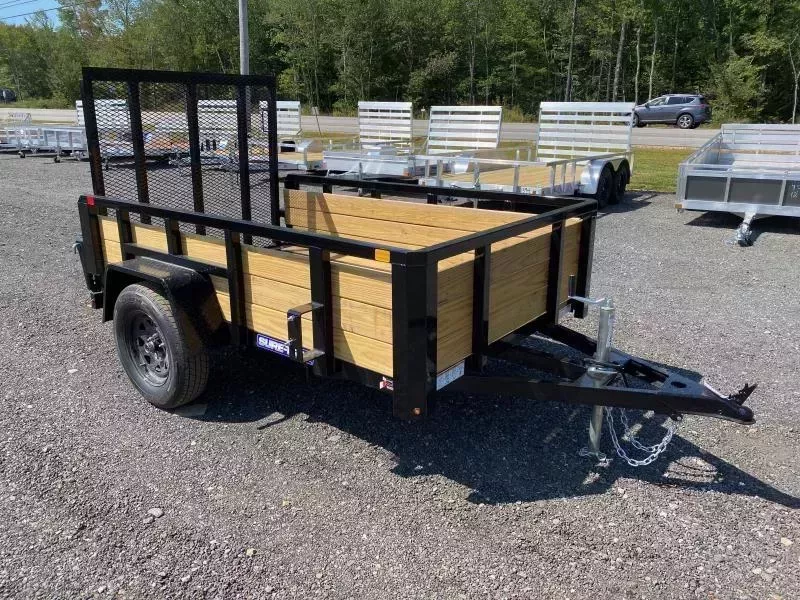 2026 Sure-Trac 5x8 Powder Coated 3K 3-Board High Side Utility Trailer w/Rear Ramp