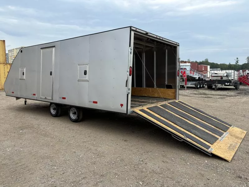 2013 Mission 101x20 Aluminum Crossover Hybrid 4-Place Snowmobile Trailer w/Track Mats & Ski Guides 