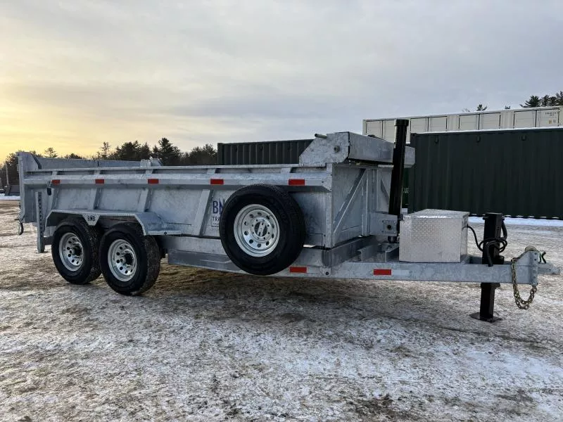 2026 BND 7x14 15K Galvanized Dump Trailer w/ Slide In Ramps, Tarp Kit & Spare Tire