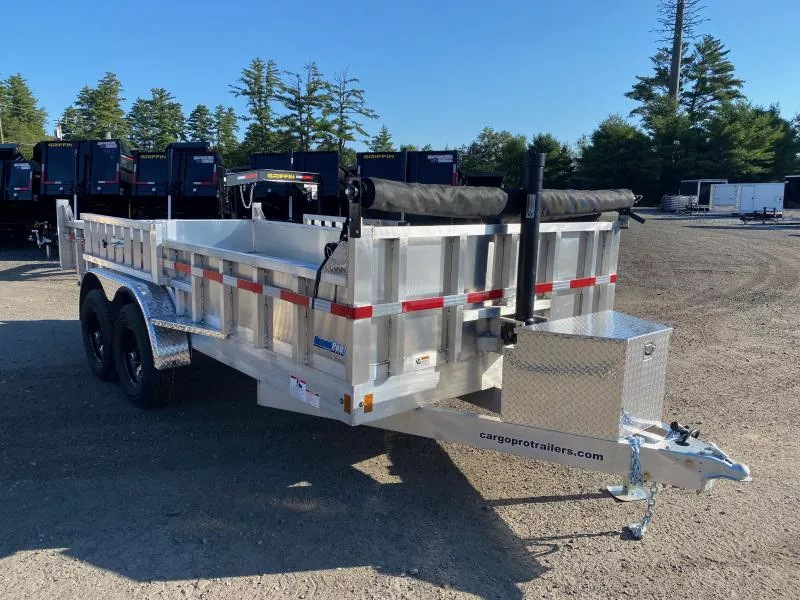 2026 CargoPro Trailers 7x16 Aluminum 12K Dump Trailer w/Tarp Kit & Ramps