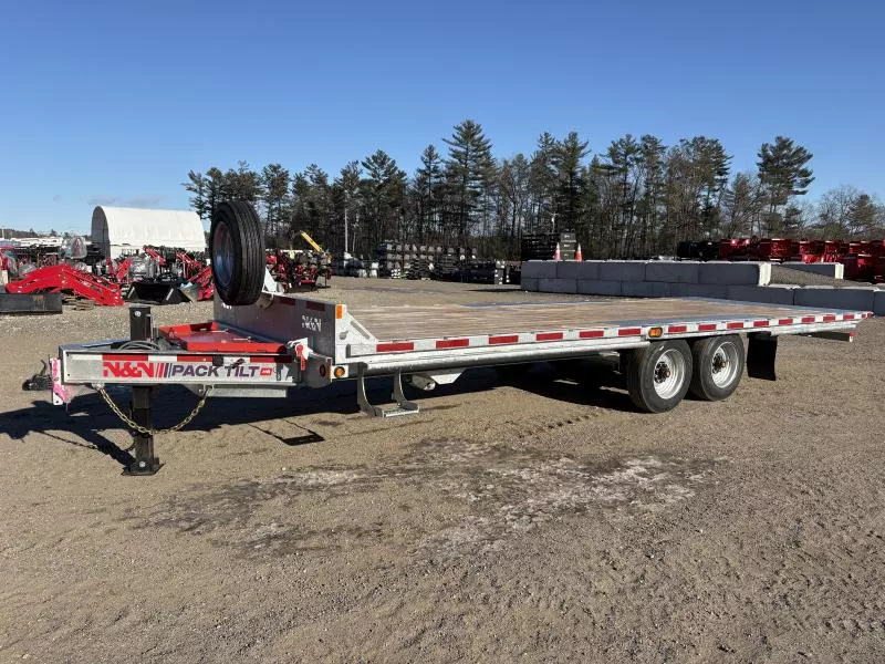 2026 N&N Trailers 8X24 17.6K Pack Tilt Equipment Trailer w/Spare Tire, Mount, & 12K Hydraulic Jack 