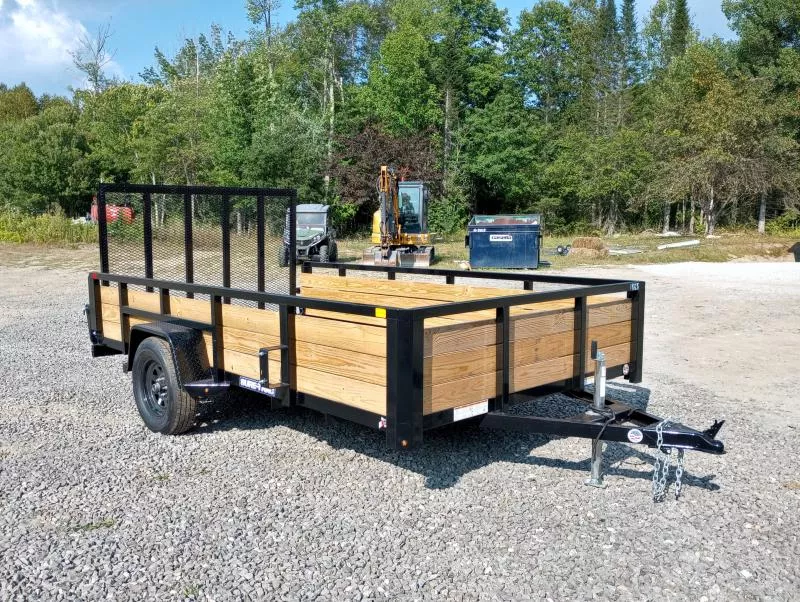 2025 Sure-Trac 7x12 Powder Coated Utility w/Solid Sides, Ramp Gate, Spare Tire Mount