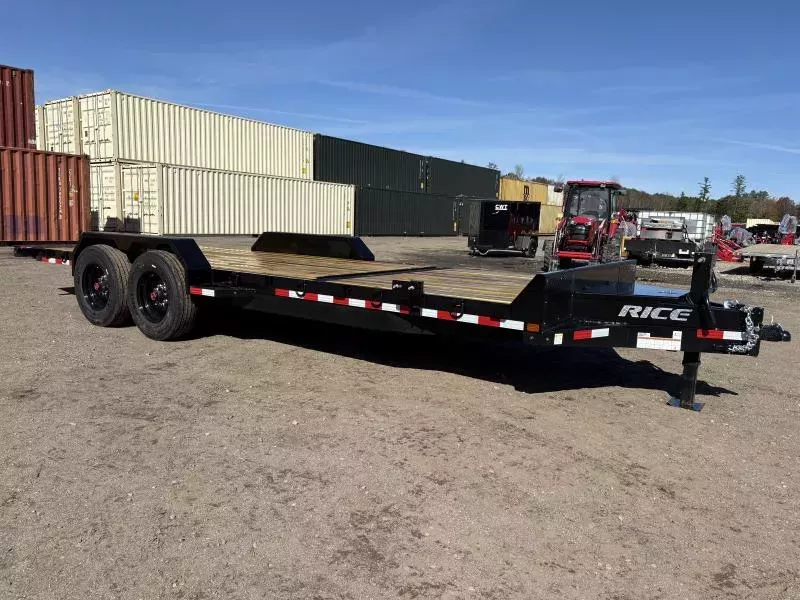 2026 Rice Trailers 7x22 16K Partial Tilt Deck Powder Coat Equipment w/Spare Mount & Storage Box