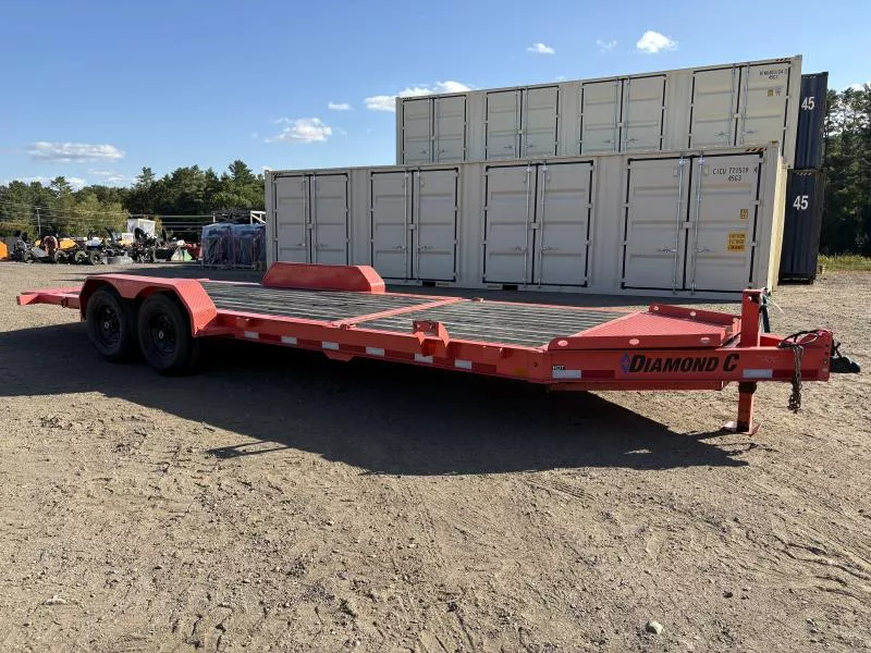 2022 Diamond C Trailers 7X22 15K Tilt Deck Equipment Trailer w/Stationary Front Deck & Spare Tire Mount 