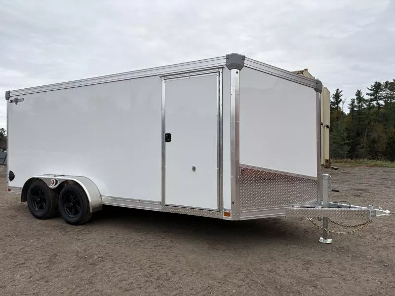 2026 Ideal Cargo 7x16 Galvanized Enclosed Cargo Trailer w/Spare Tire, Interior Spare Tire Mount & E-Track System 