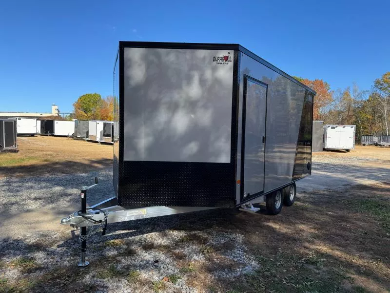 2026 Durabull Trailers 101x14 Aluminum Enclosed 2/3-Place Multi-Sport Snowmobile Trailer w/Extra Height & Spoiler