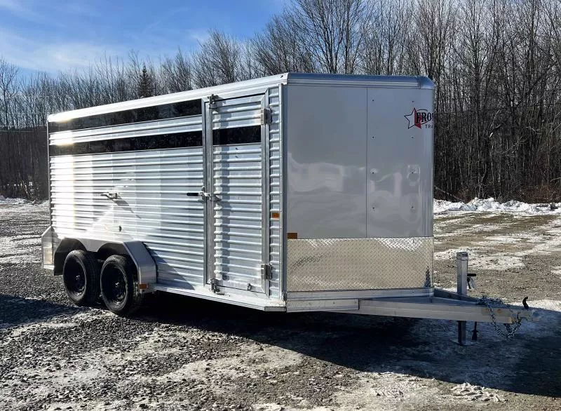 2025 Frontier Trailers Aluminum Livestock 16'7" Lite w/8K Pedestal Jack, Spare Tire Mount
