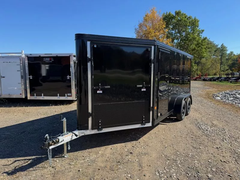 2026 Stealth Trailers 7x14+4.5 Aluminum 2-Place Enclosed Snowmobile Trailer w/Tapered Ramps & Spoiler