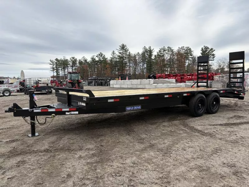 2026 Triple Crown Trailers 8.5x20+4 Deckover 16K Equipment Trailer w/Stand Up Ramps 
