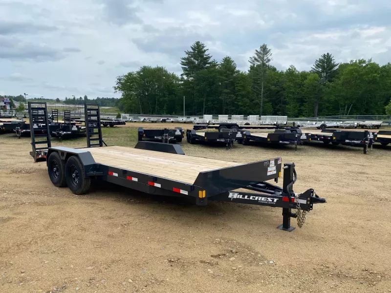 2026 Hillcrest Trailers 7x18+2 Powder Coated 14K Equipment Trailer w/Stand-Up Ramps
