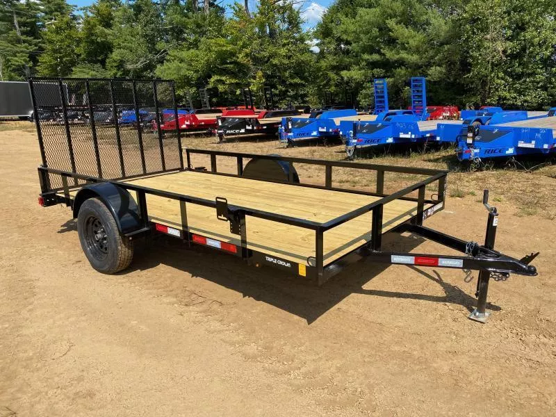 2025 Triple Crown Trailers 6x12 Powder Coated 3K Utility Trailer w/Rear Ramp Gate