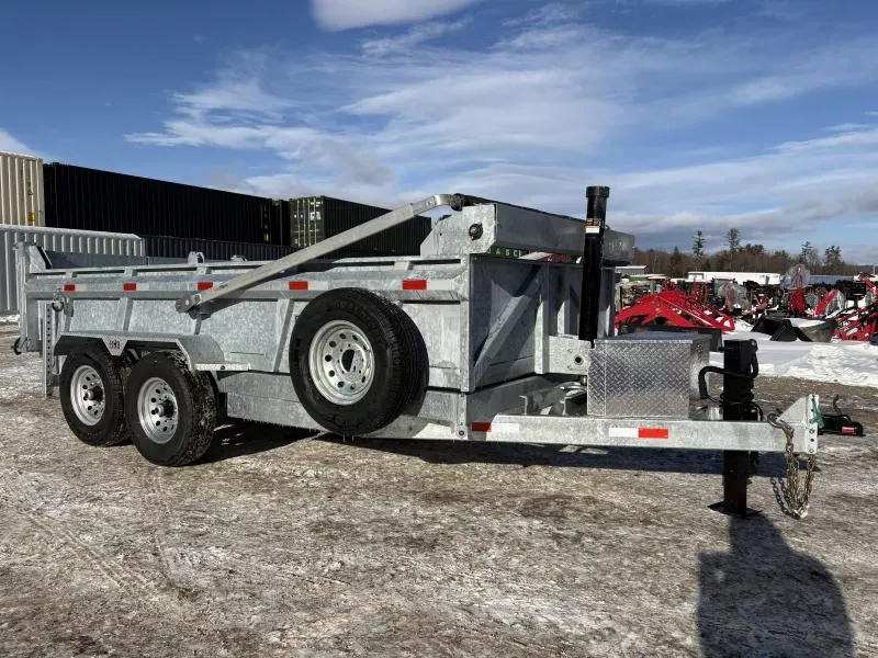 2026 BND 7x14 15K Galvanized Dump Trailer w/ Long Arm Tarp Kit, Slide In Ramps, & Spare Tire